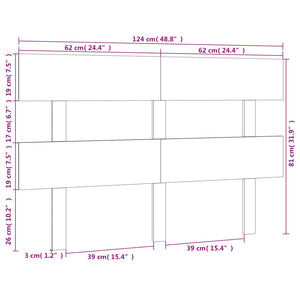 Testiera per Letto Bianca 124x3x81 cm in Legno Massello di Pino cod mxl 48777