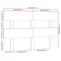 Testiera per Letto 138x3x81 cm in Legno Massello di Pino cod mxl 47993