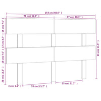 Testiera per Letto Bianca 154x3x81 cm in Legno Massello di Pino 819076