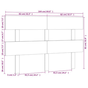 Testiera per Letto 164x3x81 cm in Legno Massello di Pino cod 11875