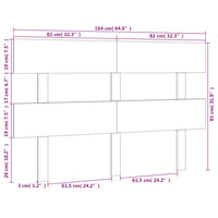 Testiera per Letto Bianca 164x3x81 cm in Legno Massello di Pino cod mxl 46646