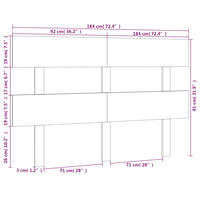 Testiera per Letto Miele 184x3x81 cm in Legno Massello di Pino cod mxl 48006