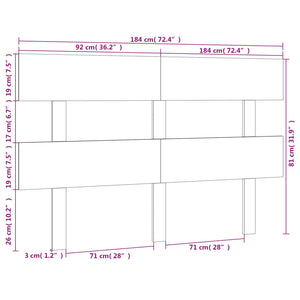 Testiera per Letto Miele 184x3x81 cm in Legno Massello di Pino cod mxl 48006