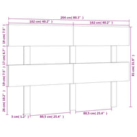 Testiera per Letto 204x3x81 cm in Legno Massello di Pino cod 11448