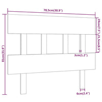 Testiera per Letto Bianca 78,5x3x81cm in Legno Massello di Pino 819096