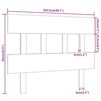 Testiera per Letto Bianca 103,5x3x81 cm Legno Massello di Pino 819106