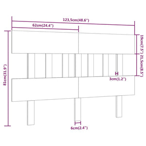 Testiera per Letto 123,5x3x81 cm in Legno Massello di Pino cod 8996