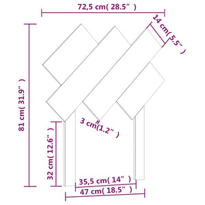 Testiera per Letto 72,5x3x81 cm in Legno Massello di Pino 819195