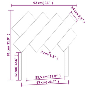 Testiera per Letto Bianca 92x3x81 cm in Legno Massello di Pino