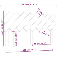 Testiera per Letto 159,5x3x80,5 cm in Legno Massello di Pino cod mxl 47957