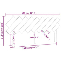 Testiera per Letto Miele 178x3x80,5cm in Legno Massello di Pino cod mxl 46161