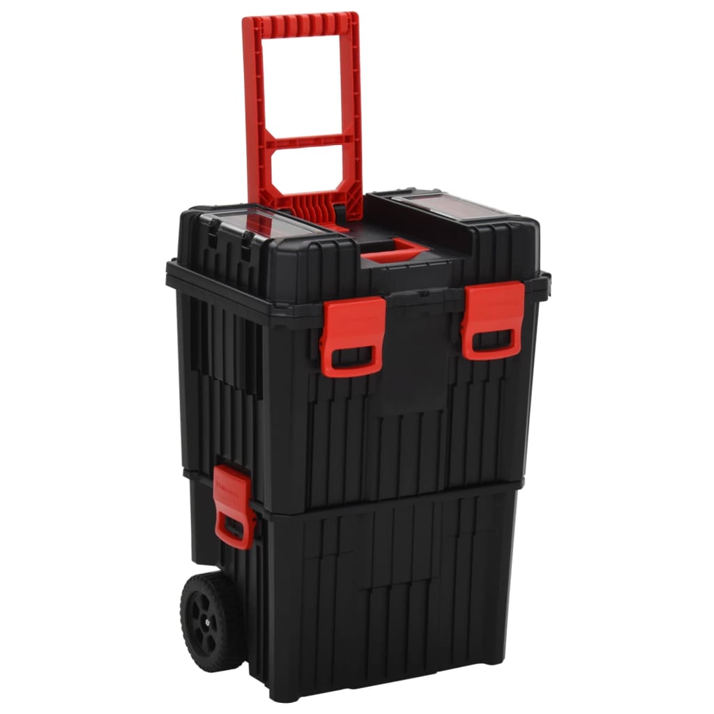 Trolley Porta Attrezzi Nero e Rosso in Polipropilene 152097