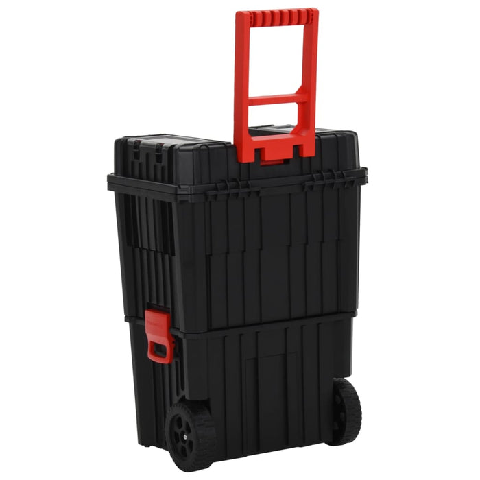 Trolley Porta Attrezzi Nero e Rosso in Polipropilene 152097