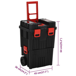 Trolley Porta Attrezzi Nero e Rosso in Polipropilene 152097