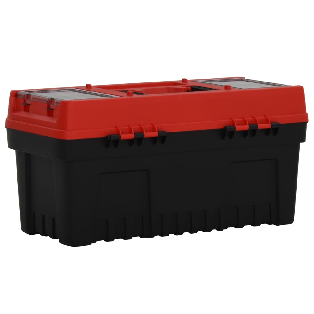 Set Cassette degli Attrezzi 2 pz Nero e Rosso in Polipropilene cod 10164