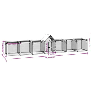 Pollaio 700x100x150 cm in Legno Massello di Pino Impregnato cod mxl 40225