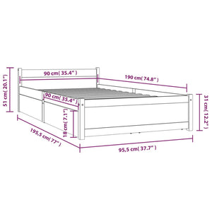 Giroletto con Cassetti 90x190 cm 3FT Single cod mxl 66271