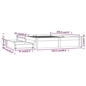 Giroletto con Cassetti Bianco 120x190 cm 4FT Small Double cod mxl 64344