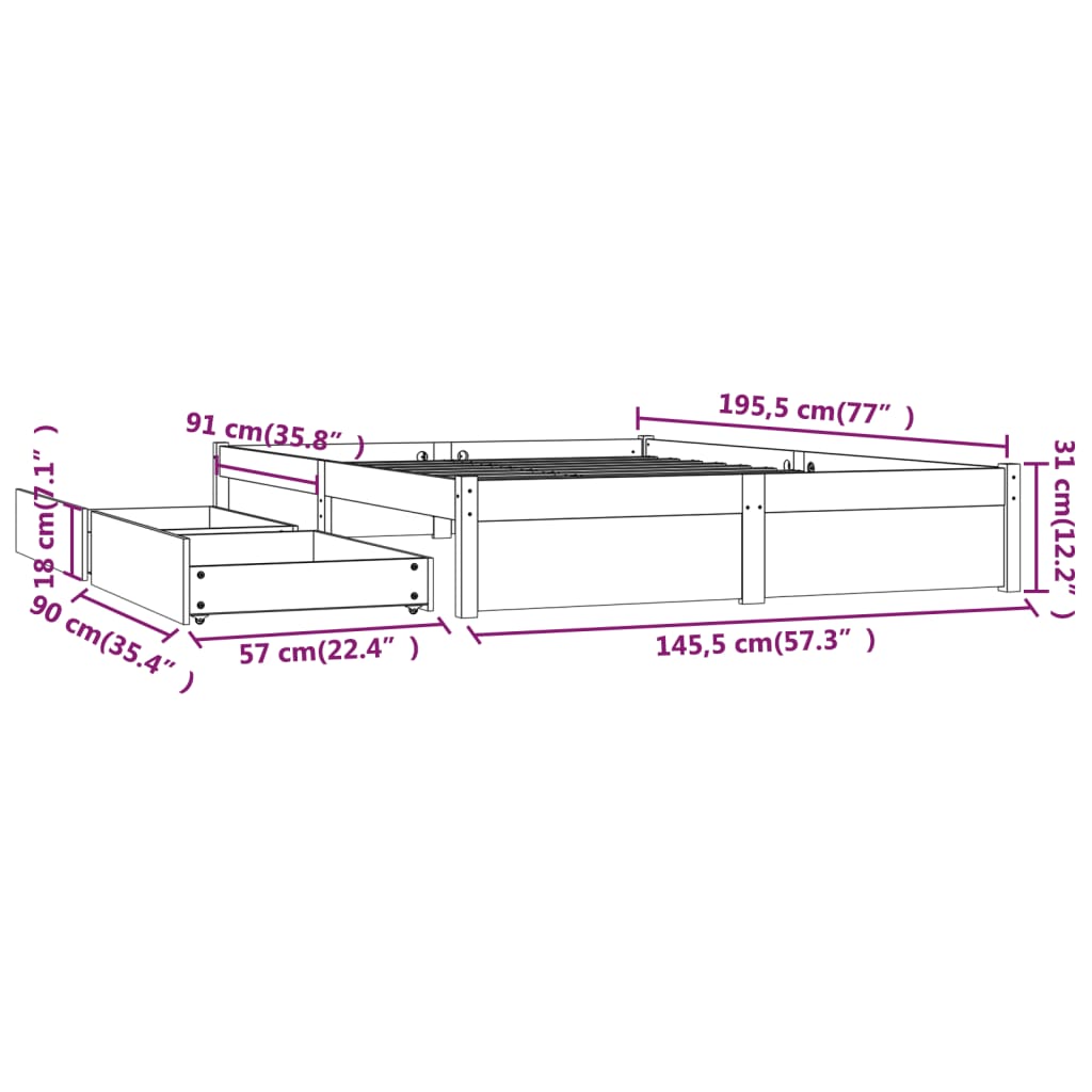 Giroletto con Cassetti 140x190 cm cod mxl 43555