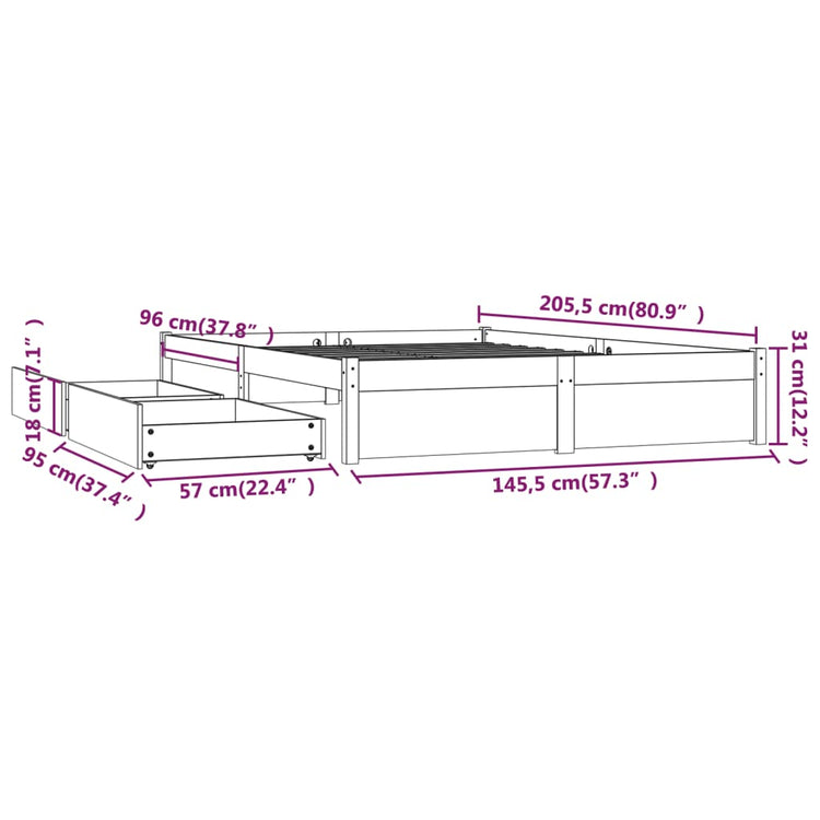 Giroletto con Cassetti 140x200 cm cod mxl 54357