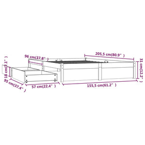 Giroletto con Cassetti Grigio 150x200 cm 5FT King Size 3103520