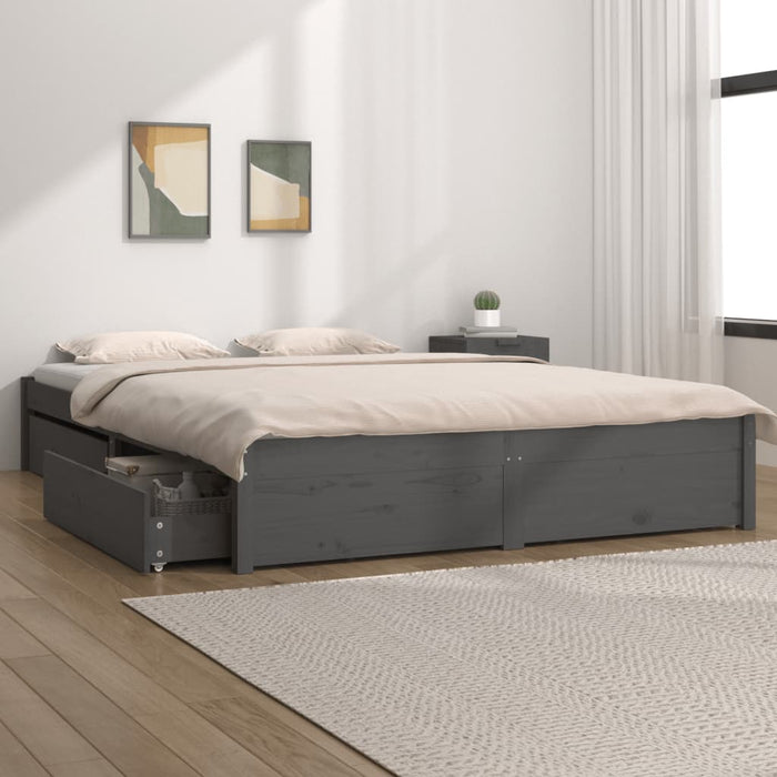 Giroletto con Cassetti Grigio 150x200 cm 5FT King Size 3103520