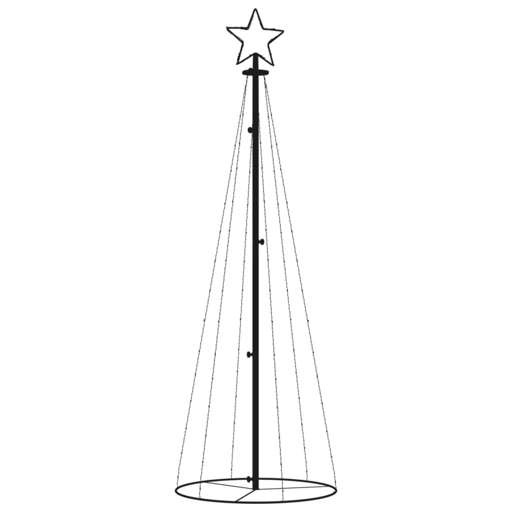 Albero di Natale a Cono Bianco Caldo 108 LED 70x180 cm