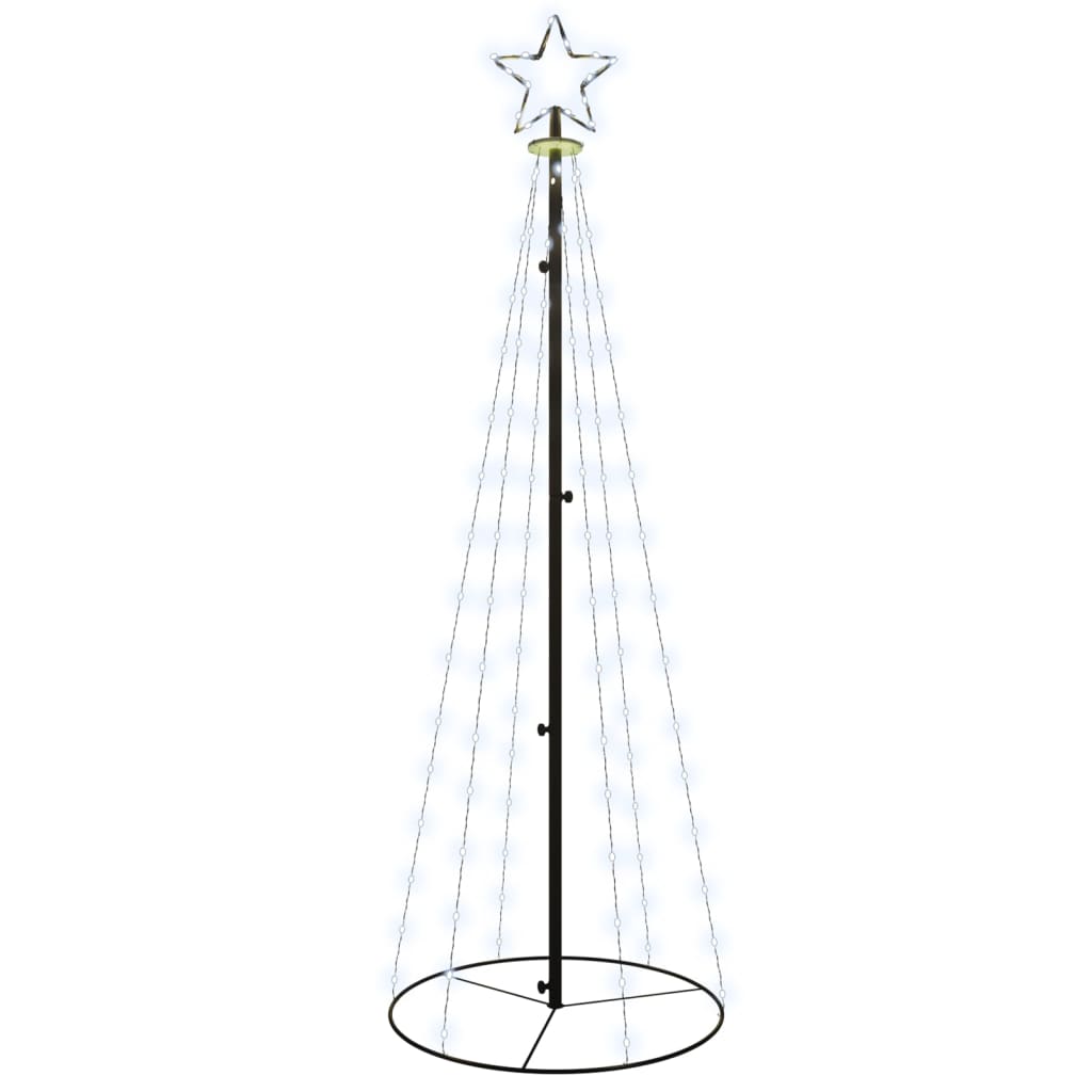 Albero di Natale a Cono Bianco Freddo 108 LED 70x180 cm