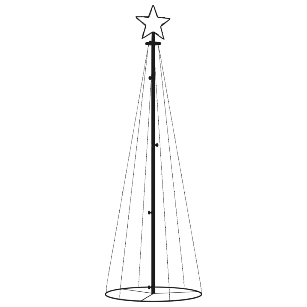 Albero di Natale a Cono Bianco Freddo 108 LED 70x180 cm