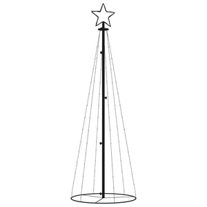 Albero di Natale a Cono Bianco Freddo 108 LED 70x180 cm