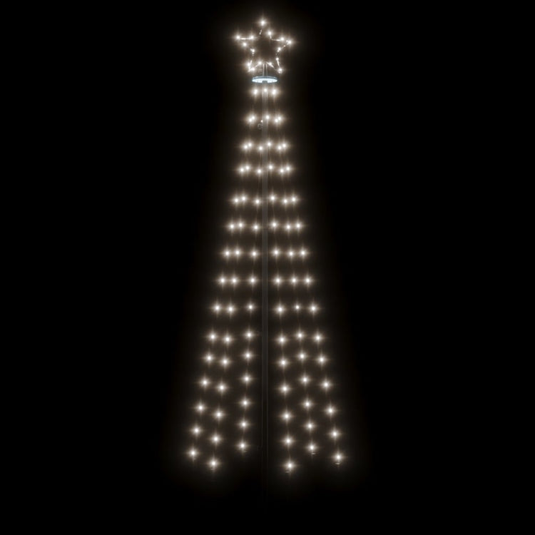 Albero di Natale a Cono Bianco Freddo 108 LED 70x180 cm