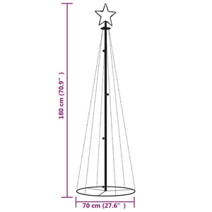 Albero di Natale a Cono Bianco Freddo 108 LED 70x180 cm