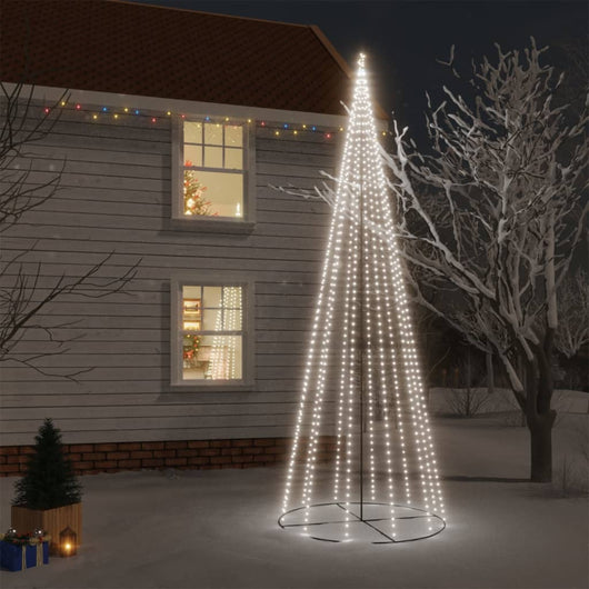 Albero di Natale a Cono Bianco Freddo 732 LED 160x500 cm