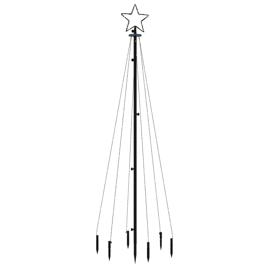 Albero di Natale con Puntale Bianco Caldo 108 LED 180 cm