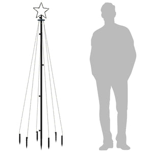 Albero di Natale con Puntale Bianco Caldo 108 LED 180 cm