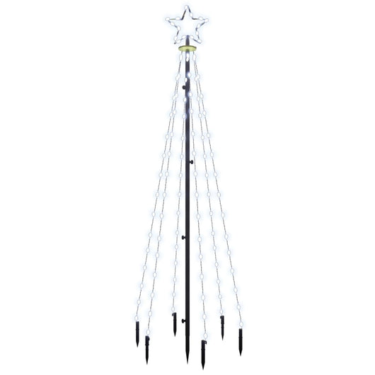 Albero di Natale con Puntale Bianco Freddo 108 LED 180 cm 343551