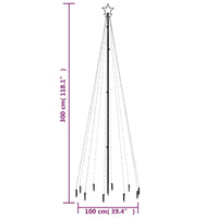 Albero di Natale con Puntale Colorato 310 LED 300 cm 343556