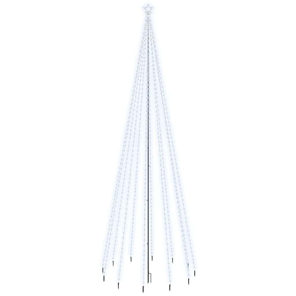 Albero di Natale con Puntale Bianco Freddo 732 LED 500 cm 343559