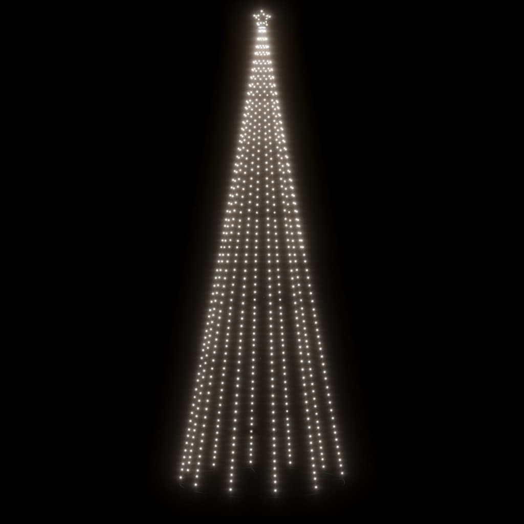 Albero di Natale con Puntale Bianco Freddo 732 LED 500 cm 343559