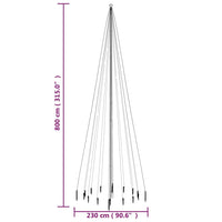 Albero di Natale con Puntale Colorato 1134 LED 800 cm