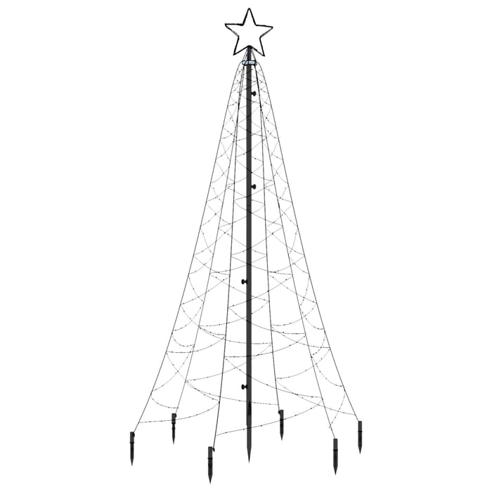 Albero di Natale con Puntale Bianco Freddo 200 LED 180 cm