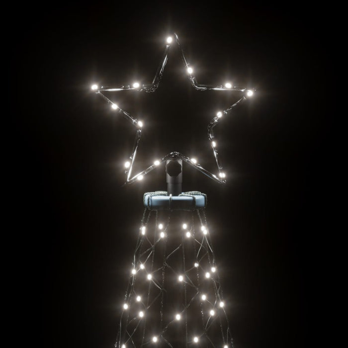 Albero di Natale con Puntale Bianco Freddo 200 LED 180 cm