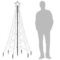 Albero di Natale con Puntale Bianco Freddo 200 LED 180 cm