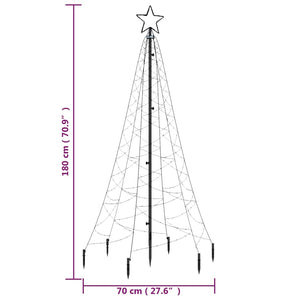 Albero di Natale con Puntale Bianco Freddo 200 LED 180 cm