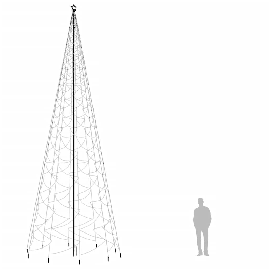 Albero di Natale con Puntale Bianco Caldo 3000 LED 800 cm