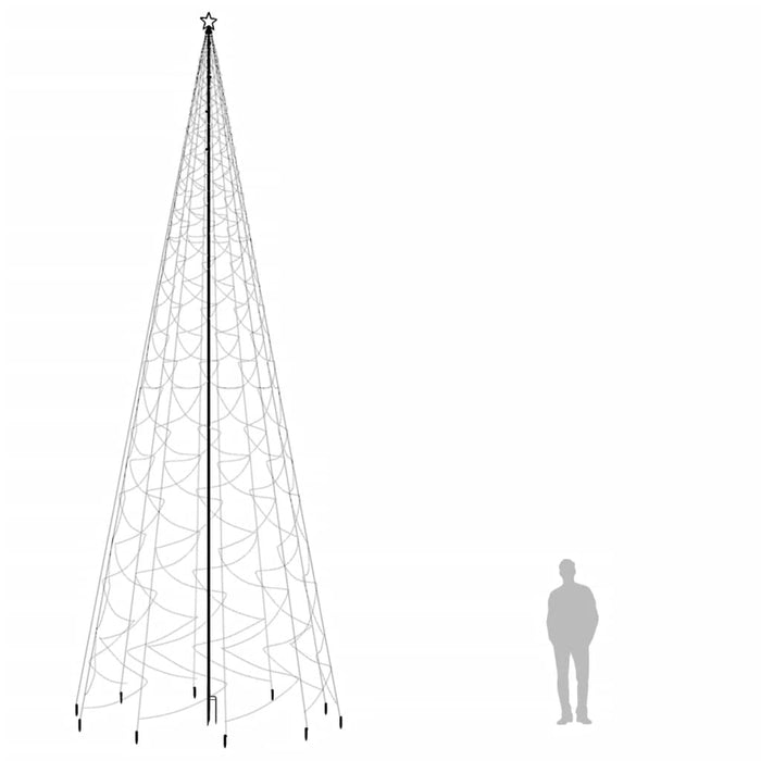 Albero di Natale con Puntale Bianco Caldo 3000 LED 800 cm