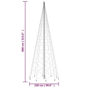 Albero di Natale con Puntale Bianco Caldo 3000 LED 800 cm 343578