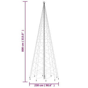 Albero di Natale con Puntale Bianco Freddo 3000 LED 800 cm