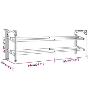 Scarpiera Estensibile a 2 Ripiani 119x24x37 cm 344369