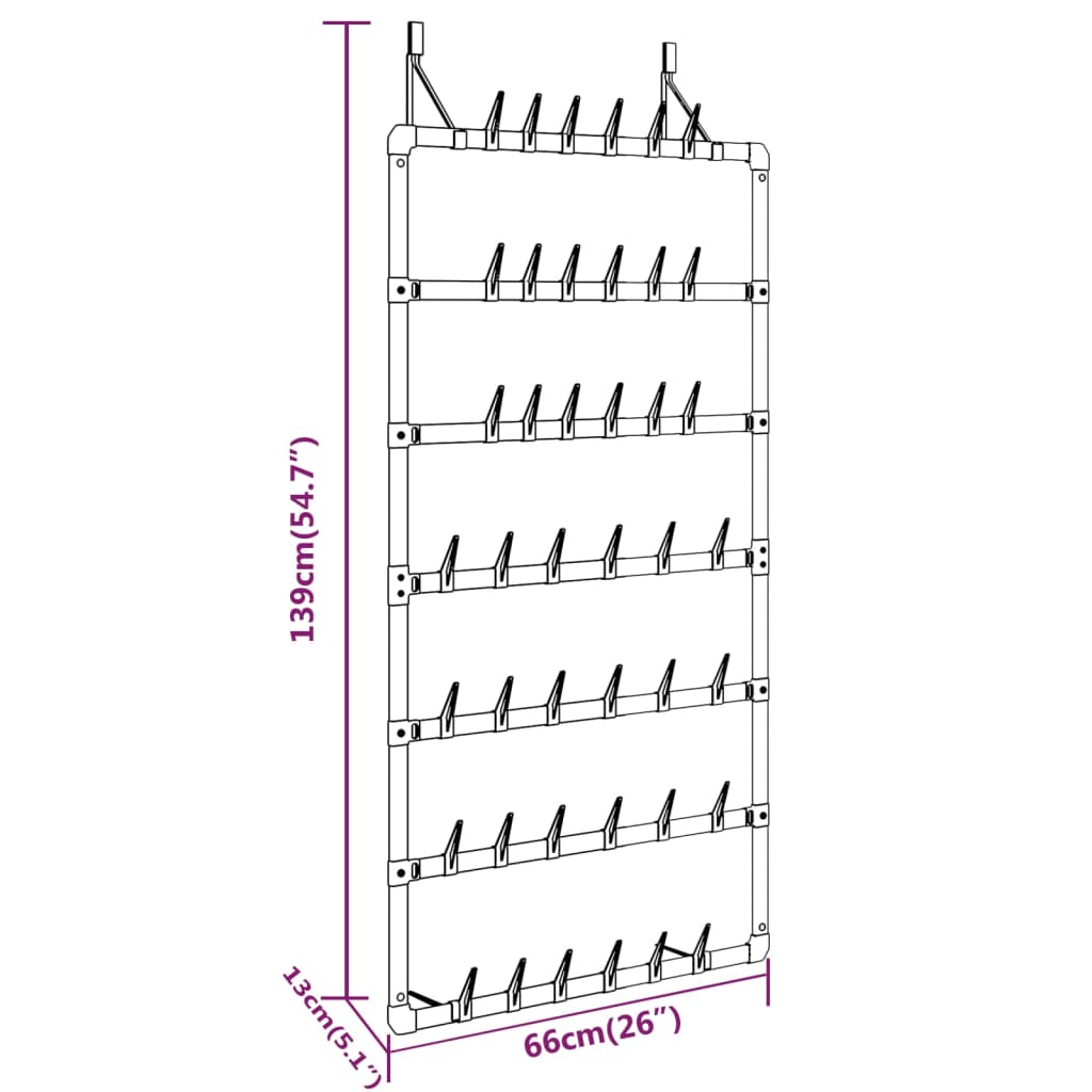 Scarpiera Pensile Argento 66x13x139 cm cod mxl 50451